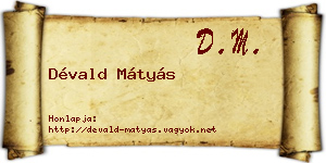 Dévald Mátyás névjegykártya